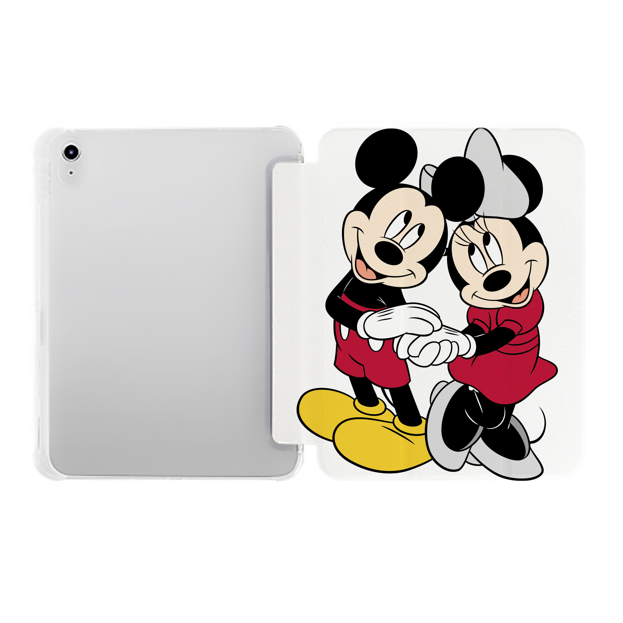 （画像用） ミッキーマウス Mickey Mouse IPad ケース ペン収納付き 三つ折りスタンド PUレザー×シリコン 対応機種9.5/10.5/10.9インチ